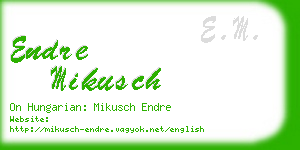 endre mikusch business card